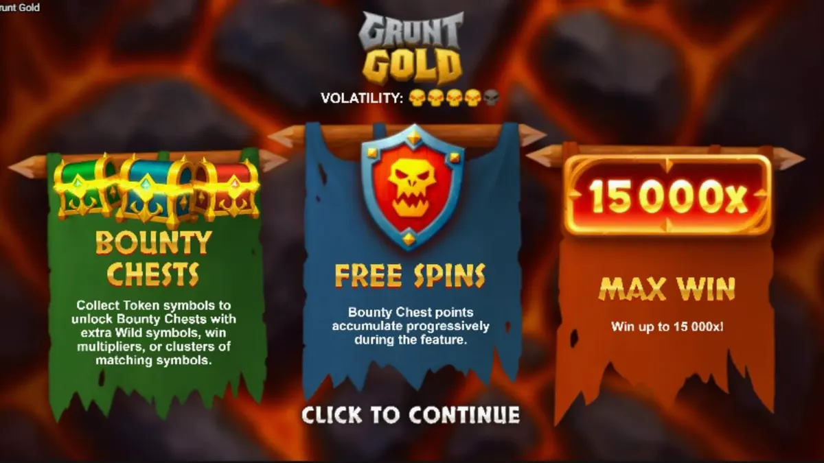 Pemandangan medan pertempuran orc dalam slot Grunt Gold
